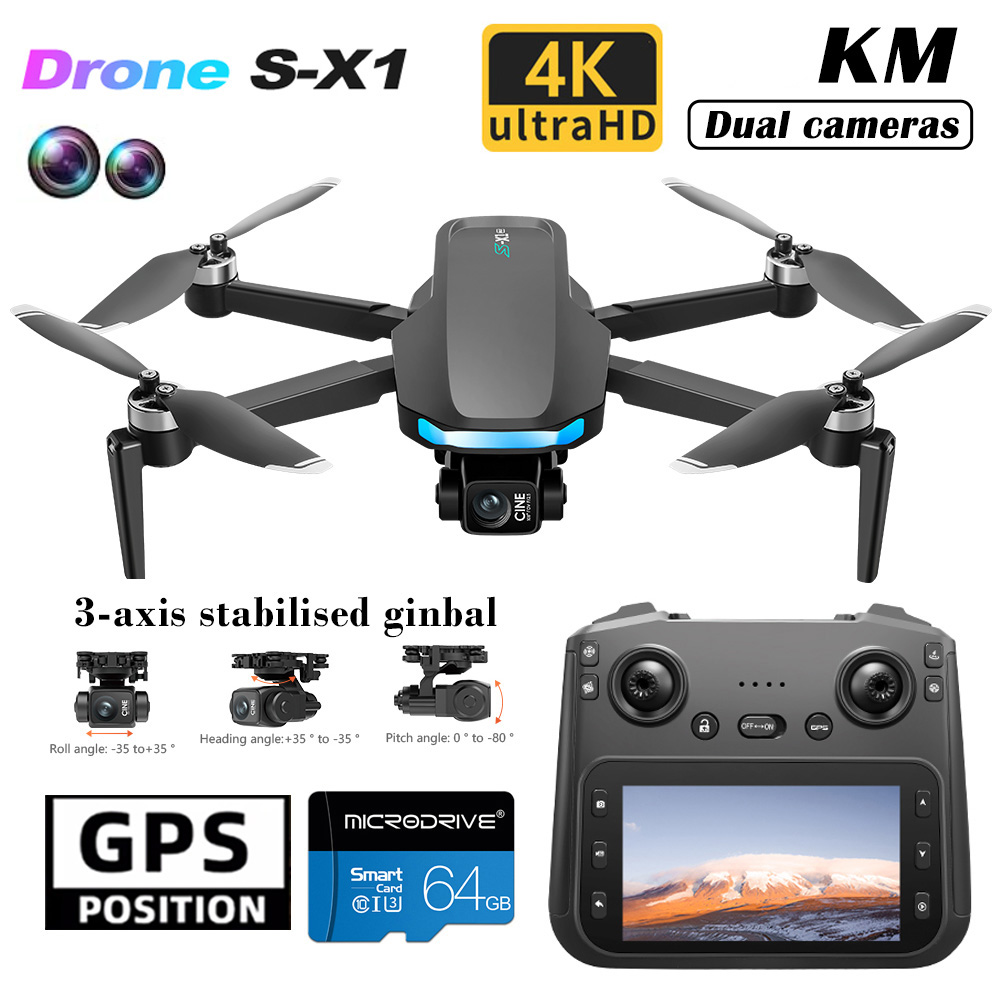 Drone X1 Rc - S-X1 Neue Drohne mit Bildschirm 3-Achsen