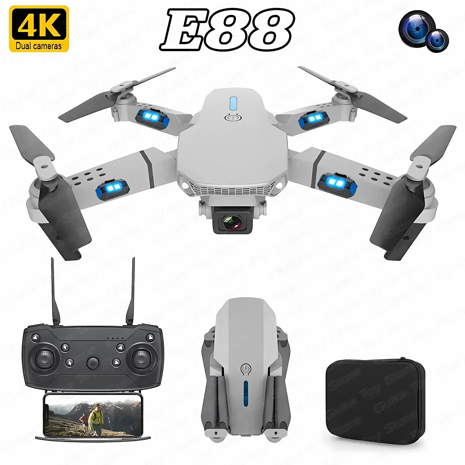 Drone E88Pro Rc 4K - E88 Pro WIFI FPV Drohne Weitwinkel