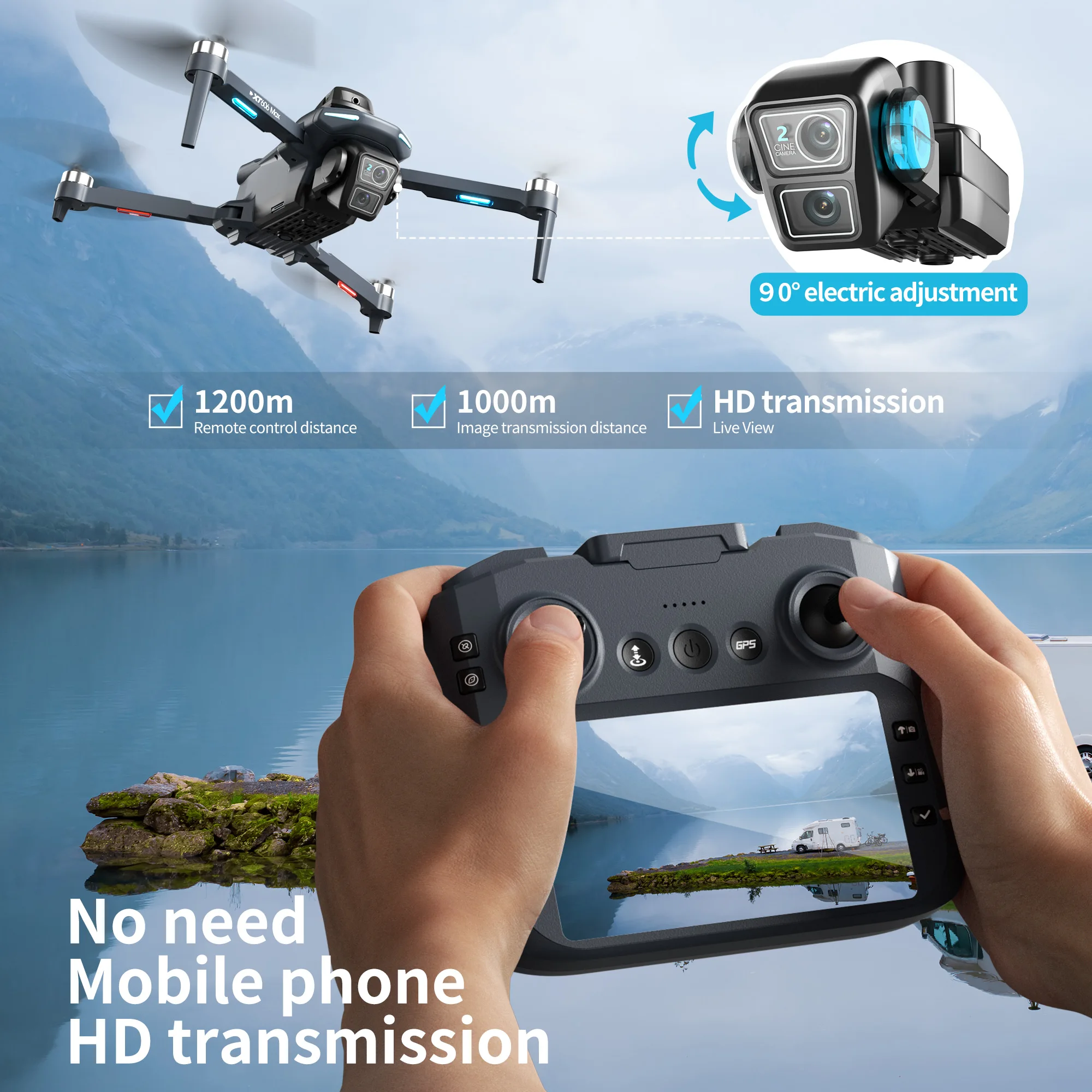 Original XT606 MAX GPS-Drohne  – Drone Rc Fpv Pro Bewertung und Preis