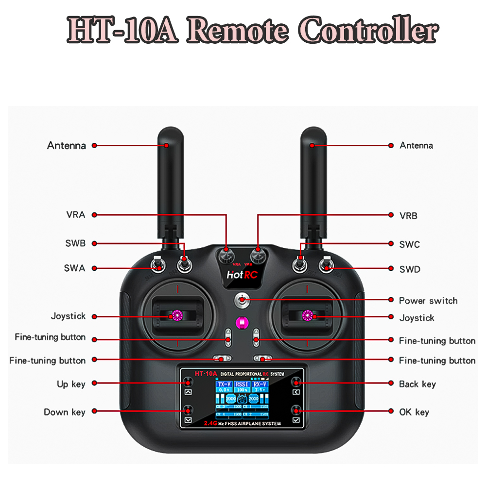 Hotrc HT-10A 2,4G 10-Kanal Sen – Plane Drone Rc Bewertung und Preis